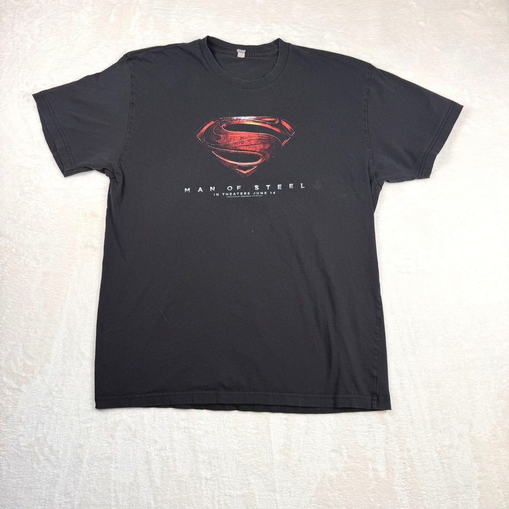 DC Comics Superman Man‎ of Steel Superman Movie Promo T Shirt Size L